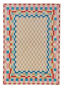 Tappeto in misto lana 140x200 cm Checkered Border – Flair Rugs