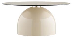 Tavolino da salotto rotondo beige con piano in vetro ø 70 cm Ravello – House Nordic