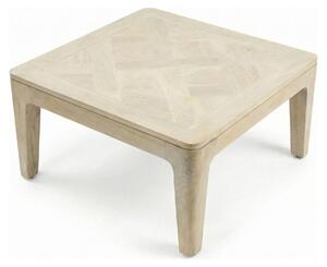 Tavolino da salotto WOHNLING, 60 cm, in legno massello di mango, finitura bianca. Tavolino quadrato, moderno, in legno, ideale per il soggiorno. Tavolino da divano, tavolino ausiliario, design elegante, realizzato a mano