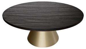 Artù Brass - Tavolo da pranzo rotondo ⌀ 120 cm in legno laminato con base a cono in metallo, top nero