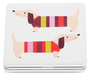 Specchio per make-up con ingrandimento 7x7 cm Sausage Dog – Rex London