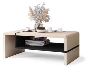 FOLK Beige (Champagne)/Nero - MODERNO TAVOLINO CON RIPIANO INFERIORE