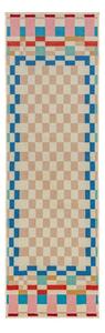 Passatoia in misto lana 80x300 cm Checkered Border – Flair Rugs
