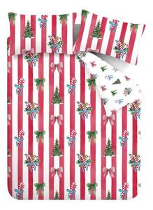 Set copripiumino e federa rosso e bianco per letto matrimoniale 200x200 cm Christmas Stripe – Catherine Lansfield