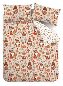 Set copripiumino e federa arancione e marrone per letto singolo 135x200 cm Woodland Gonks – Catherine Lansfield
