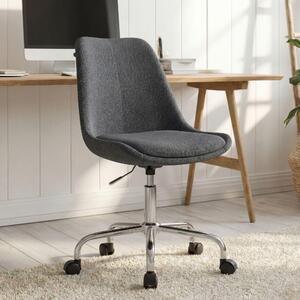 FineBuy Sedia da scrivania in tessuto nero, sedia girevole di design con schienale, sedia da lavoro con portata massima di 110 kg, sedia a scocca con rotelle, sedia girevole