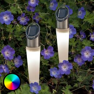 Lampada LED-RGB solare a picchetto Assisi set 2x