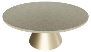 Artù Brass - Tavolo da pranzo rotondo ⌀ 120 cm in legno laminato con base a cono in metallo Grigio Testurizzato