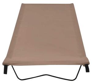 Lettino da Campeggio 180x60x19cm Tessuto Oxford Acciaio Grigio