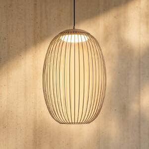 Lampada a sospensione da esterno LED Lucande Richi, beige, 40 cm, dimmerabile Richi Lucande,, Crema / Ambra, Metallo, Moderno