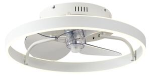 Ventilatore da soffitto bianco 50 cm con LED dimmerabile e telecomando - Maddy