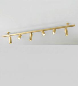 Cremasco Plafoniera 7535, ottone satinato, a 6 luci, GU10 dimmerabile, Ottone / Oro, Soggiorno / Sala da pranzo, Ottone, Moderno, Downlight