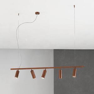 Cremasco Lampada a sospensione 7531, dimmerabile, Legno scuro, Soggiorno / Sala da pranzo, Ottone, Moderno, Lampada a sospensione