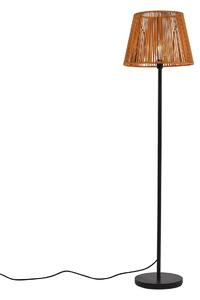 Lampada da terra per esterni nera con paralume in corda arancione IP44 - Virginia Jayla