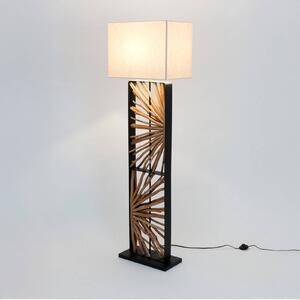 Holländer Lampada da terra MONTE ISOLA, Crema / Ambra, Soggiorno / Sala da pranzo, Legno, Lampada da terra