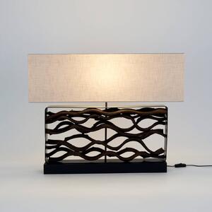 Holländer Lampada da tavolo TREMITI NERO, Nero, Soggiorno / Sala da pranzo, Legno, Lampada da tavolo