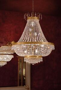 Lampadario Impero 12 luci oro e cristallo - 720/12 - Luxury Crystal - Arredoluce