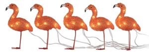 Lampada decorativa a LED Flamingo, set da 5