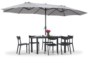 Ombrellone doppio Merida 2,7 x 4,5 m grigio Garden Point