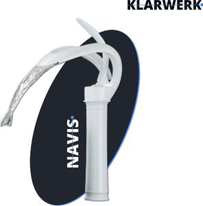 NAVIS | Rubinetto a cascata di design per bagno bianco miscelatore alto per bagno | Elegante miscelatore premium in acciaio inox per lavabi alti | Miscelatore 2 attacchi