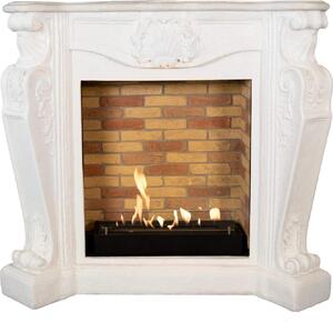 Caminetto etanolo Xaralyn - Louis BST-W - pietra naturale bianca - riscaldamento a 3 kW - caminetto da incasso incluso - caminetto decorativo