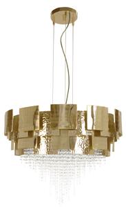 Lampadario 18 luci oro e cristallo - Mondrian - Castro Lighting Diametro cm.40 - altezza cm.40