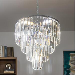 Brilagi - LED Lampadario di cristallo a sospensione con catena MOZART 5xE14/40W/230V cromo lucido
