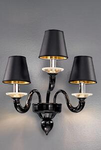Vetrilamp - applique 3 luci vetro di Murano - 1151/A3 - Vetrilamp Metallo/oro Cristallo