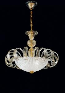 Sospensione 3 luci cristallo/ambra in vetro di Murano - 997/50 Vetrilamp