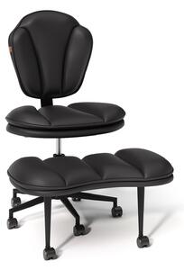 Sedia da ufficio ergonomica, sedia da meditazione ergonomica con rotelle e supporto lombare, sedia per ADHD, sedia da scrivania, sedia da computer, poltrona direzionale, nera