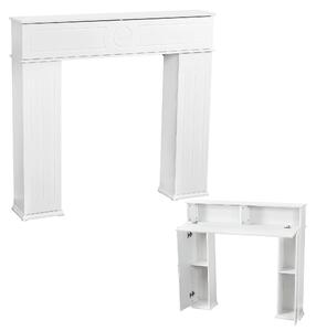 Dekokamin - Mensola per caminetto con vano portaoggetti - Scomparto segreto - Legno - Bianco