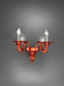 Applique 2 luci arancio in vetro di Murano - 926/A2 - Vetrilamp