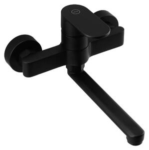 Rubinetto da cucina monocomando, modello Aquanello Casa, colore nero, con bocca di uscita di 20 cm, codice prodotto BL-1420-CS