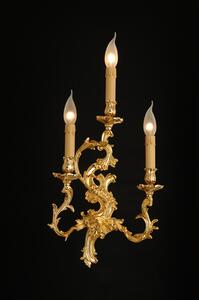 Applique 3 luci fusione artistica di ottone - 12.484/3 - Gold Light And Crystal - Arredo Luce Oro anticato 24 kt