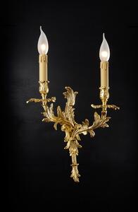 Applique 2 luci in fusione artistica di ottone - 12.215/2 - Gold Light And Crystal - Arredoluce Argento anticato