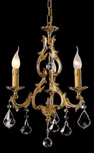 Lampadario 3 luci in fusione artistica di ottone - 12.671/3 - Gold Light and Crystal - Arredo Luce Argento anticato