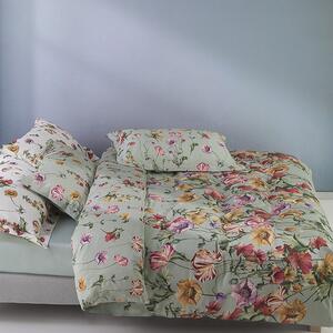 Copripiumino Con Federe In Percalle Poppies Matrimoniale - 255X255 + 2 Federe50X80 Emporium Floreale Verde Caleffi