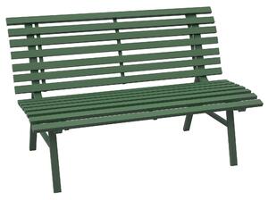 Outsunny Panchina da Esterno in Alluminio a 2 Posti a Doghe, 123x67x79cm, Verde|Aosom