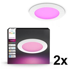 Philips - Set 2x faretti LED RGBW dimmerabili per bagno, da incasso per controsoffitto Hue SLIM LED/12W/230V IP44