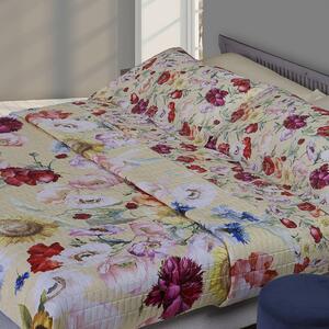 Copripiumino Con Federe In Percalle Summer Poppies Matrimoniale - 255X255 + 2 Federe50X80 Emporium Floreale Giallo Caleffi