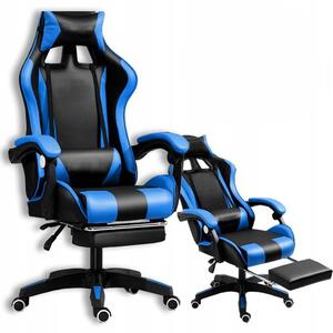 Sedia da gioco confortevole con cuscino massaggiante in nero e blu