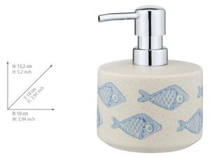 Set di accessori da bagno in ceramica bianca e blu Aquamarin - Wenko