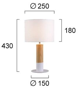 Lampada da tavolo CARROL 1xE27/40W/230V bianca/marrone