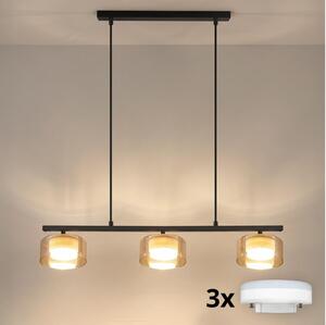 Brilagi - Lampadario LED RGB dimmerabile AURA LUX 3xGX53/14W/230V Wi-Fi Tuya nero/oro