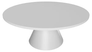 Artù White - Tavolo da pranzo rotondo ⌀ 120 cm in legno laminato con base a cono in metallo-Bianco