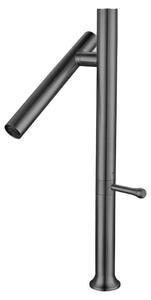 Miscelatore per lavello da cucina - Monocomando - Girevole a 360° - Pieghevole - Acqua calda e fredda - Acciaio inossidabile 304 spazzolato - Grigio scuro