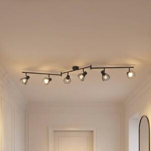 Plafoniera Orientabile Lindby Ovelia 4 Luci E27 - Beige Metallo, Lunga 79,5 Cm, Dimmerabile