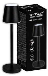 V-TAC Lampada LED da Tavolo 3W ricaricabile a batteria colore nero USB C Touch Dimmerabile 4000K luce tavolo ristorante da interno IP20 - 10194