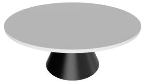 Artù Black - Tavolo da pranzo rotondo ⌀ 120 cm in legno laminato con base a cono in metallo-Bianco