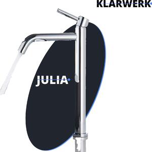 JULIA | Rubinetto alto per bagno in cromo lucido | Rubinetto in acciaio inox di per lavabi alti | Rubinetto miscelatore a 2 attacchi | Rubinetto ad alta pressione per hotel gastro